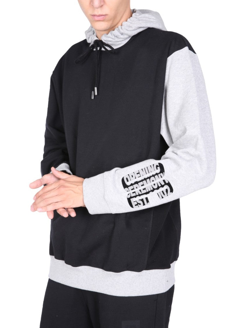 Opening Ceremony Color-Block Sweatshirt With Flocked Logo Detail