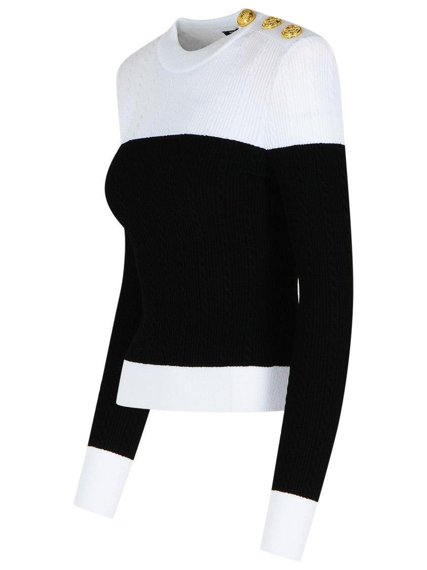 Balmain Black Viscose Blend Sweater