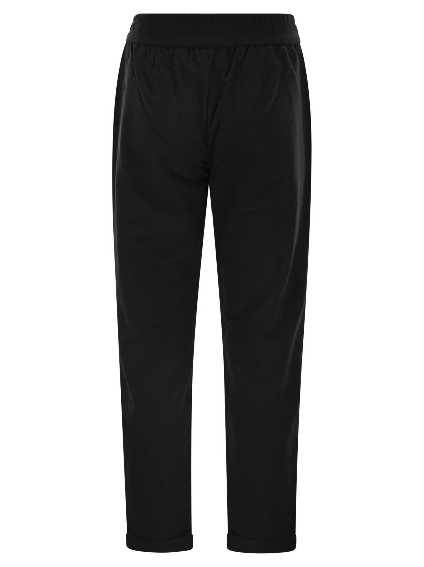 Brunello Cucinelli Track Trousers In Lightweight Stretch Cotton Fleece