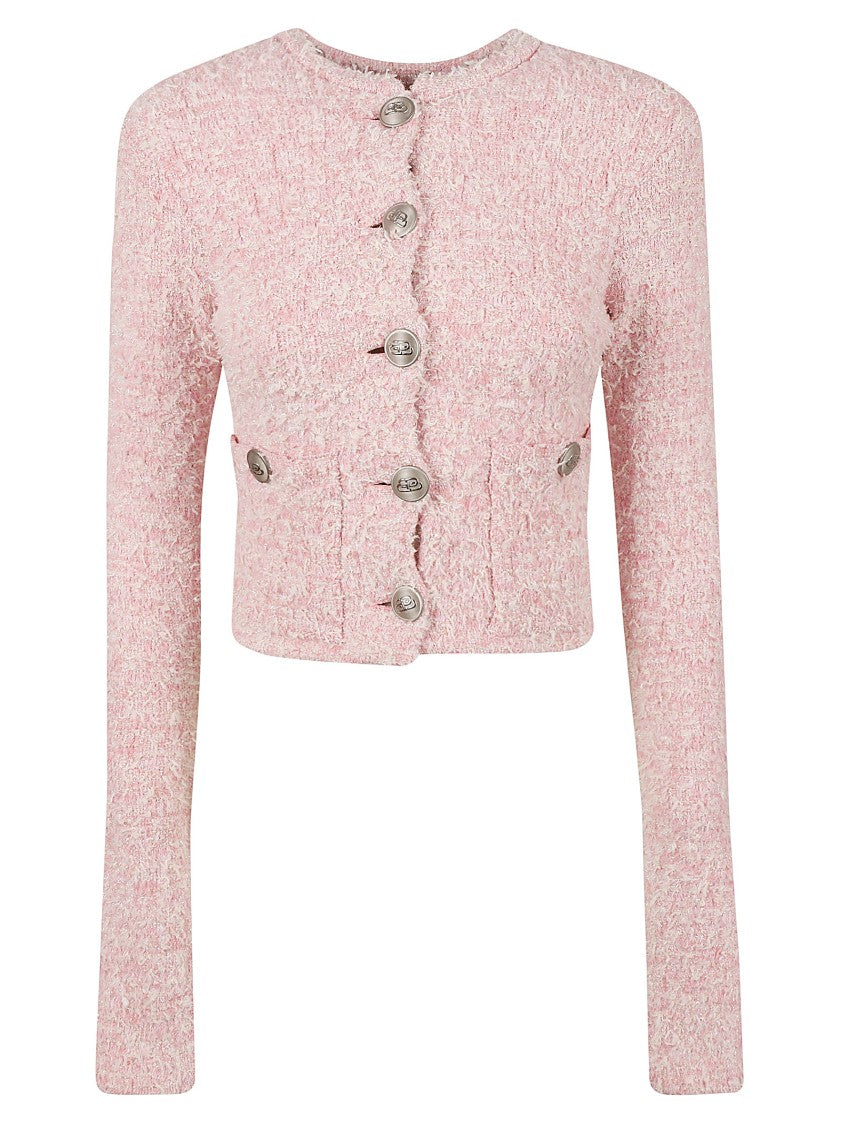 Balenciaga Cropped Textured Knit Sweater