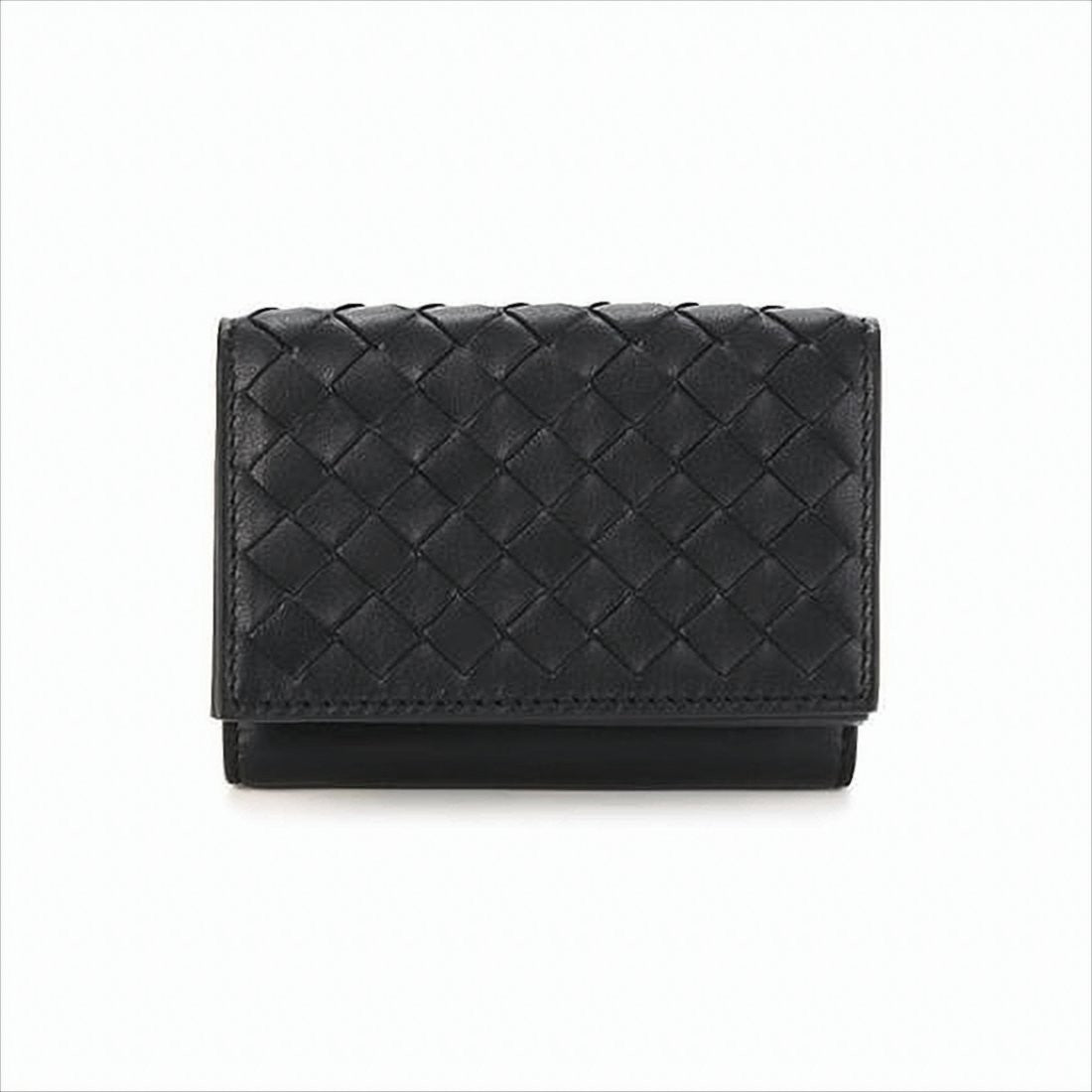 Bottega Veneta Compact Woven Leather Wallet