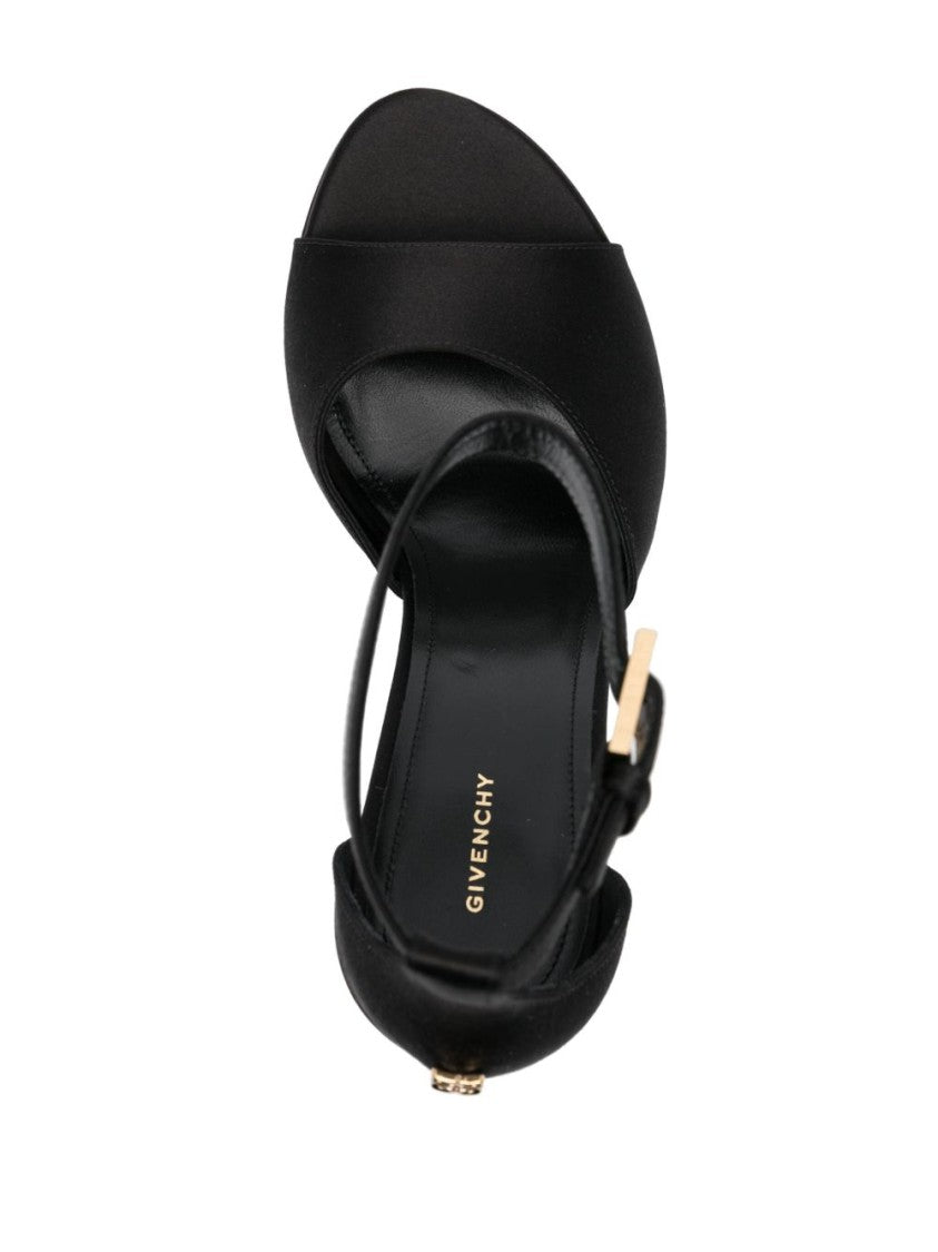 Givenchy Black Platform Sandals With Liquid Viscose-Silk Blend