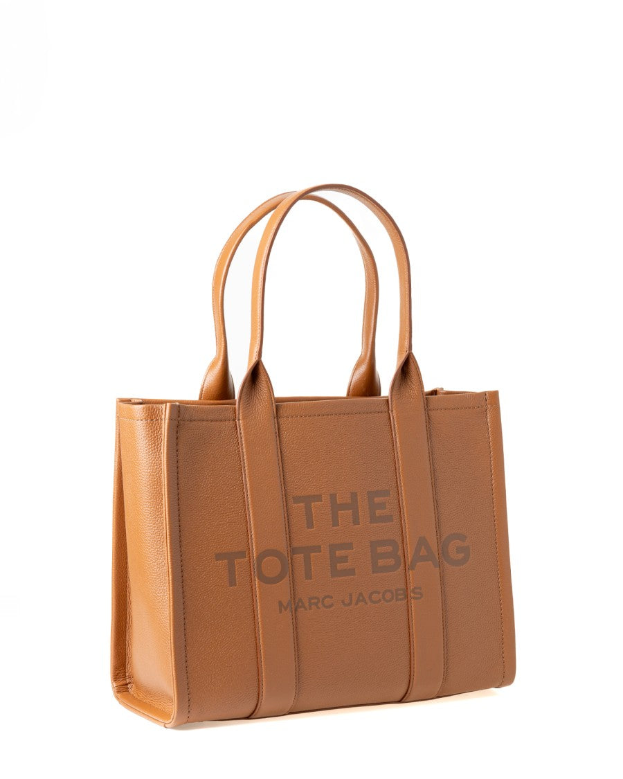 Marc Jacobs Grained Leather Large Shopper Bag With Embossed Logo