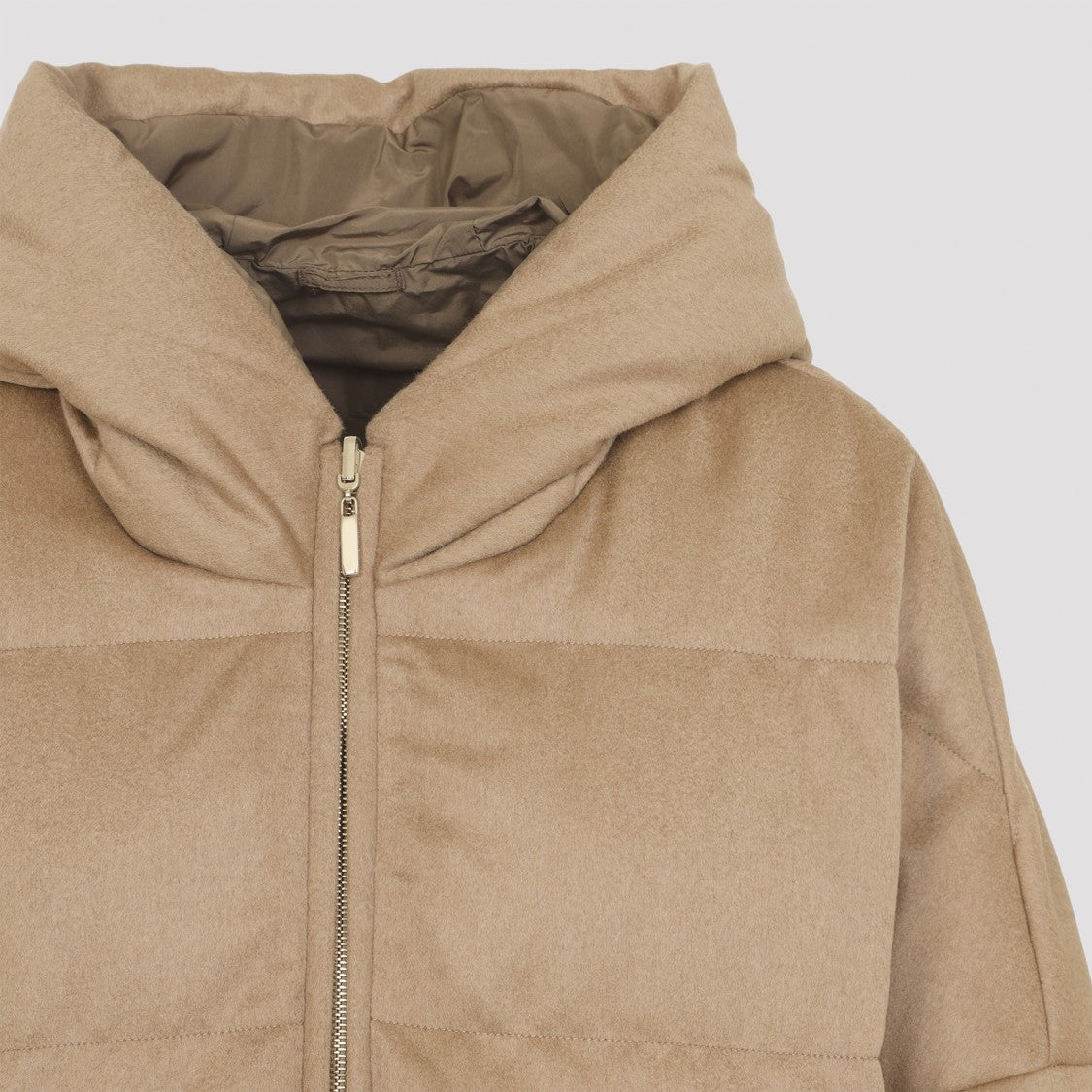 Max Mara Camel Brown Camel Wool Desiderio Padded Jacket