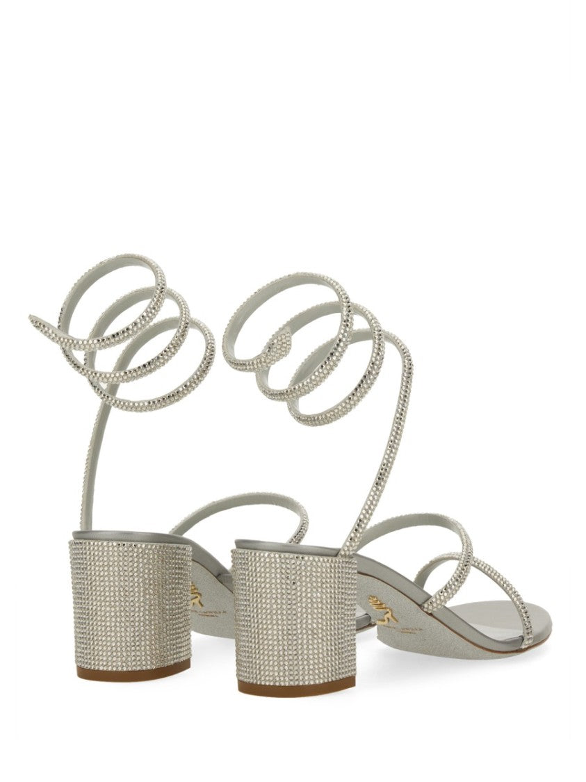 René Caovilla "Cleo" Sandal With Crystals