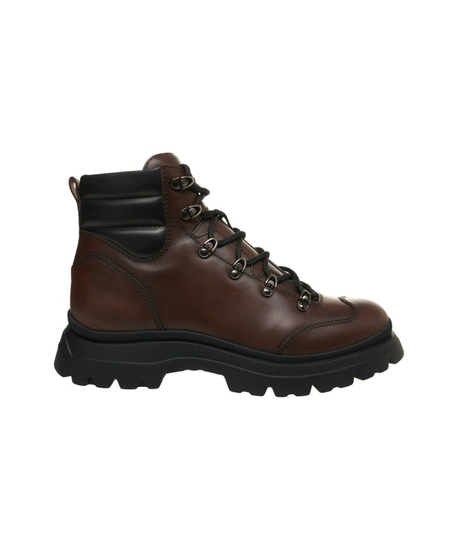 Hogan Smooth Leather Ankle Boots With Sole