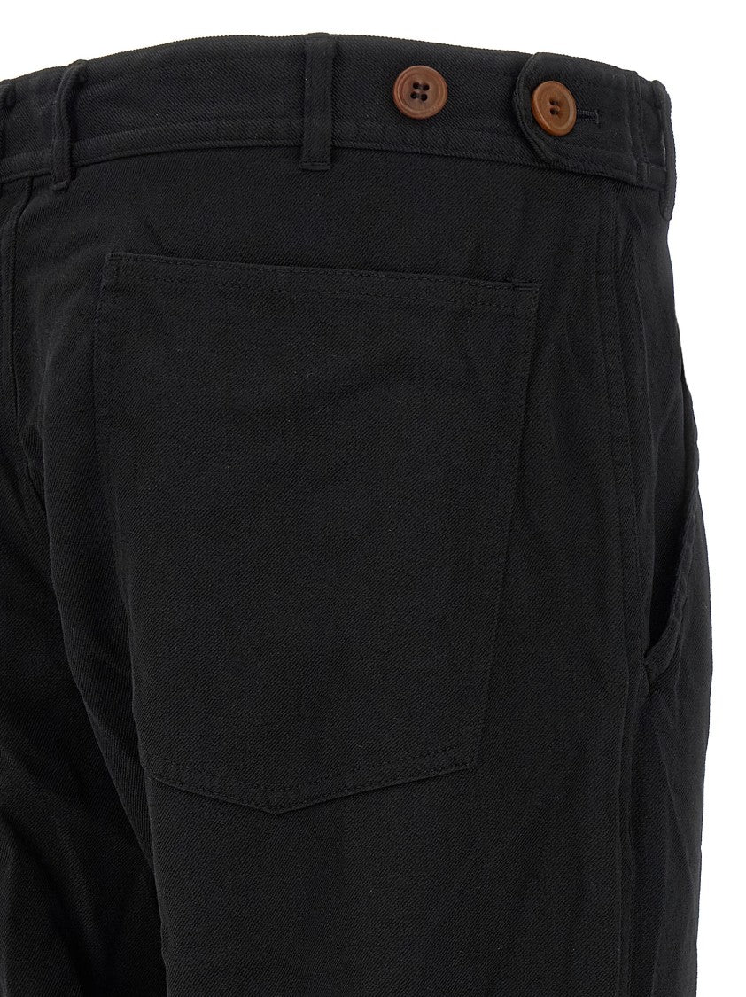 Comme Des Garçons Crumpled Fabric Trousers With Zip