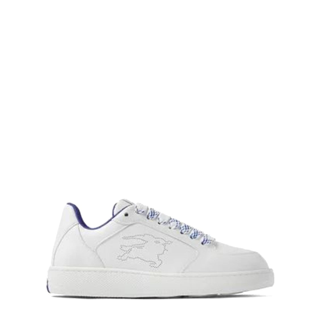 Burberry Calf Leather Sneakers With Contrasting Sole And Woven Laces