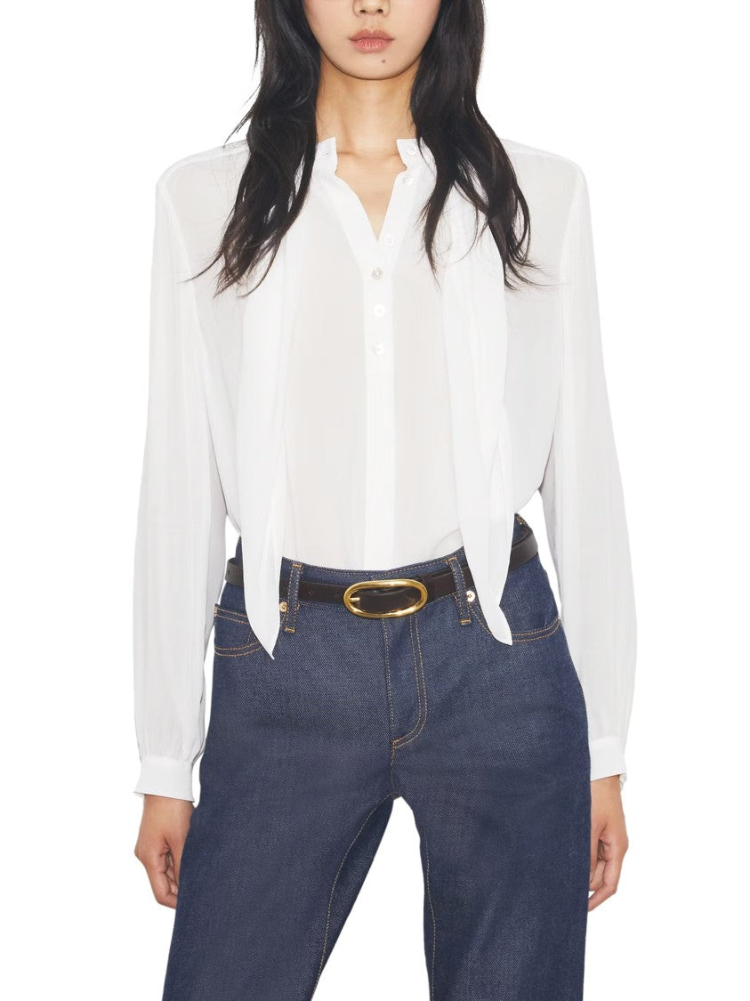 Tory Burch Delicate Georgette Blouse With Signature Bow Detail
