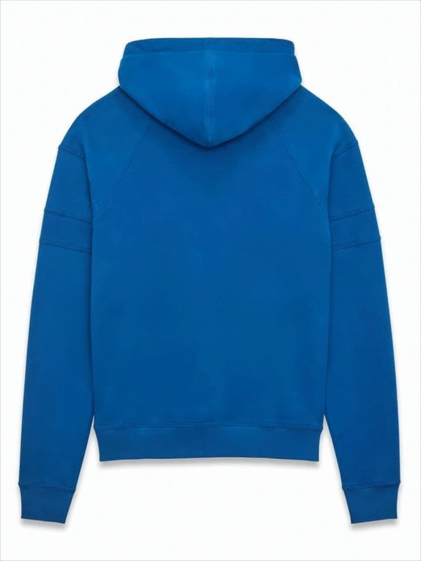 Saint Laurent Pullover Hoodie In Rich Blue With Tonal Embroidery