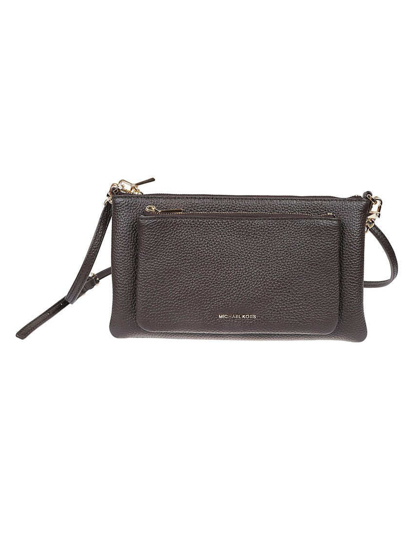 Michael Kors Chocolate Hammered Leather Shoulder Bag