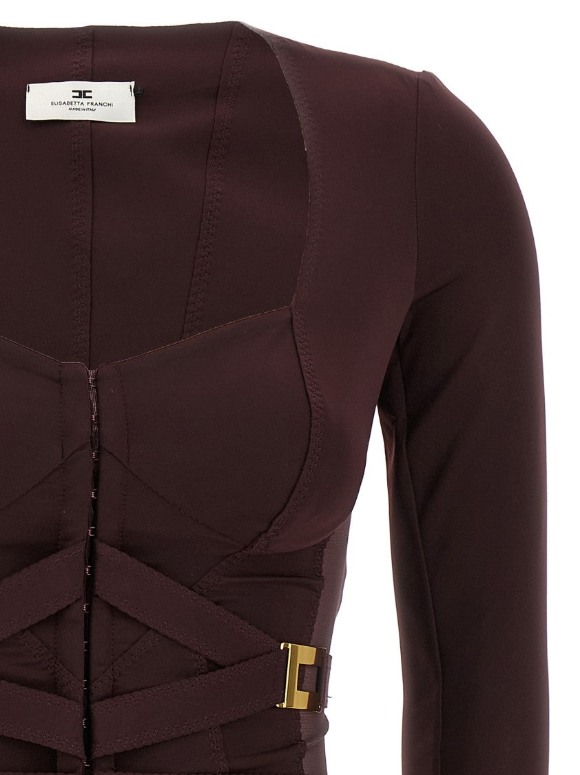 Elisabetta Franchi Bielastic Blazer With Sweetheart Neckline