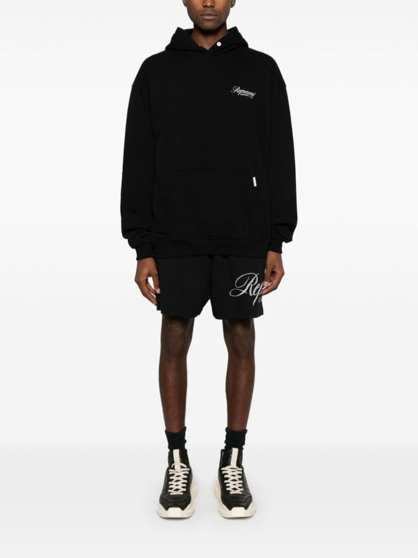 Represent Black Hoodie With Logo Print