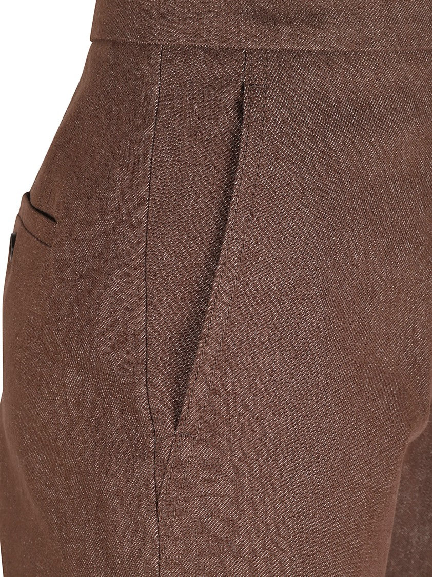 Max Mara Tailored Brown Trousers With Structured Waistband