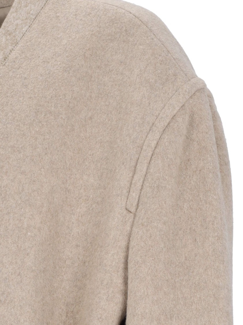 Mm6 By Maison Margiela Midi Coat With Belt – Beige
