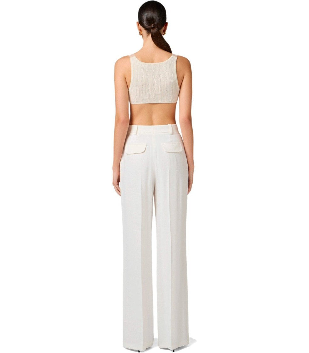 Elisabetta Franchi Ivory Pants With Charms