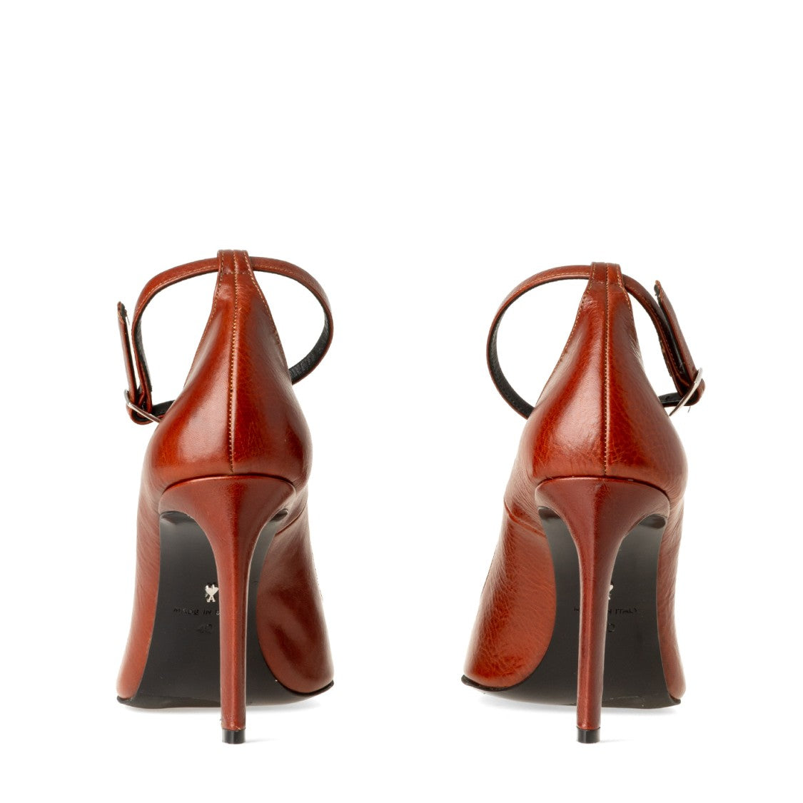 Ami Brown Patent Leather Stiletto Heel Pumps
