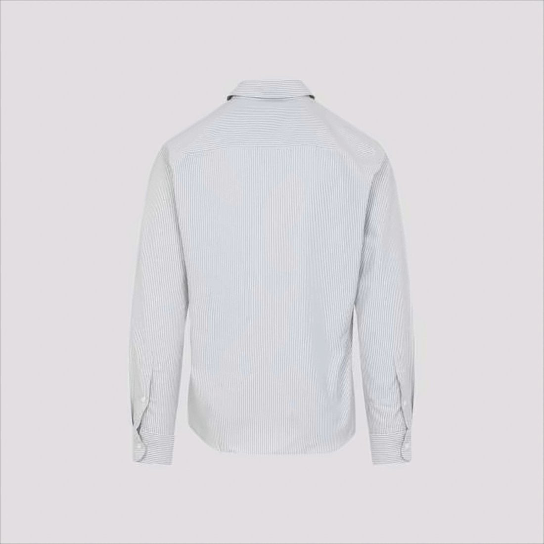 Ami Button-Up Shirt With Vertical Stripes And Embroidered Heart