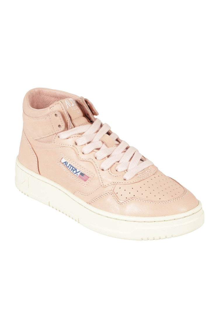 Autry High-Top Leather Sneakers With Perforated Toe Box