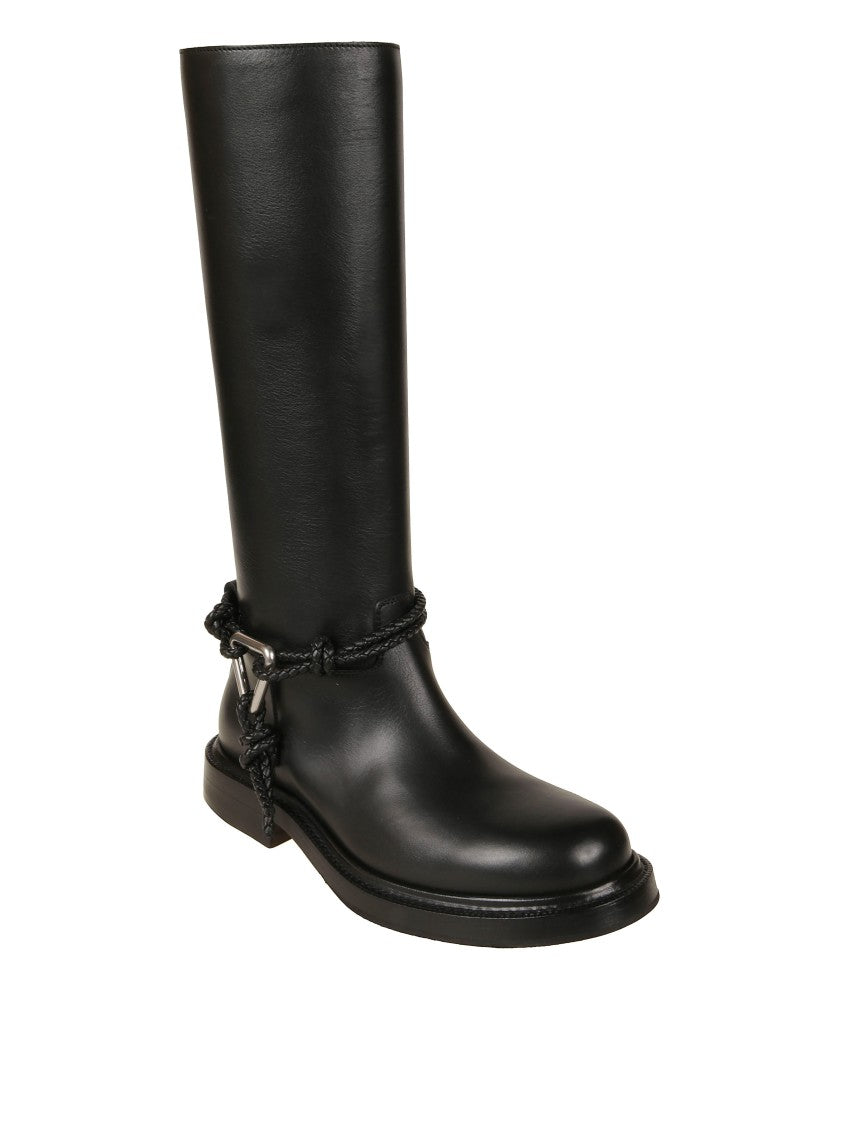 Bottega Veneta Minimalist Black Boots With Rounded Toe