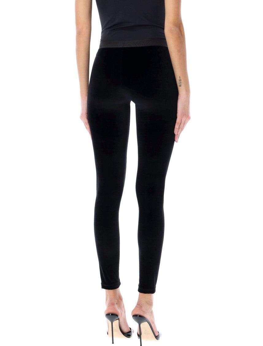 Tom Ford Form-Fitting Black Velour Leggings