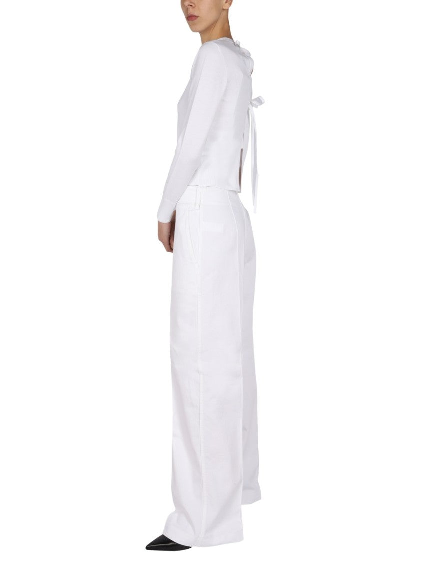 Patou Ribbed Jersey Top With Open Back