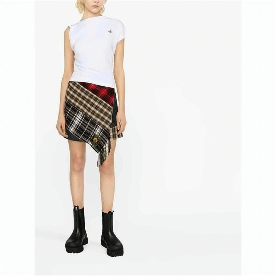 Vivienne Westwood Cotton Sleeveless Top With Draped Neckline
