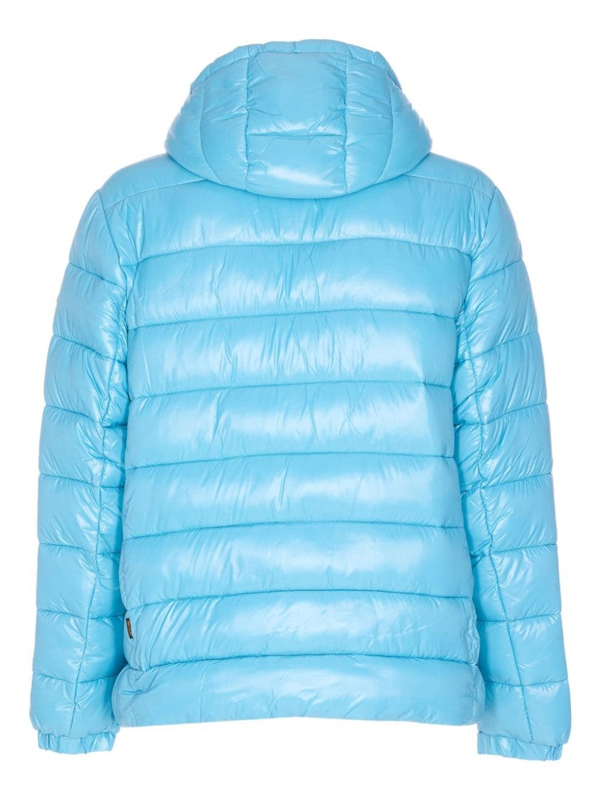 Save The Duck Bay Blue Glossy Finish Puffer Jacket