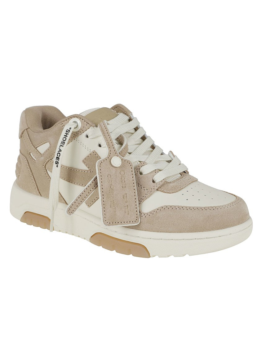 Off-White Low-Top Sneakers With Suede And Calfskin Detailing
