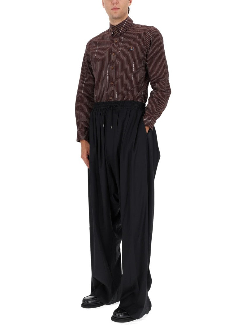 Vivienne Westwood Bordeaux Shirt With Vertical Pinstripes