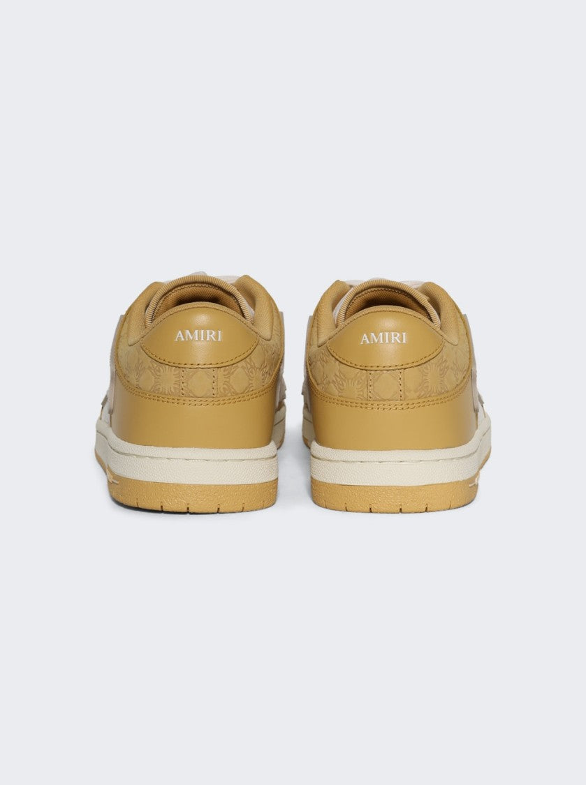 Amiri Debossed Quad Skel Low Top Sneakers Champagne