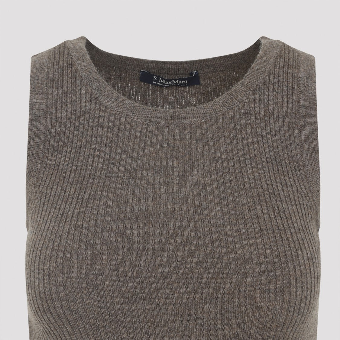 Max Mara Sleeveless Ribbed Knit Top In Wool-Cashmere Blend