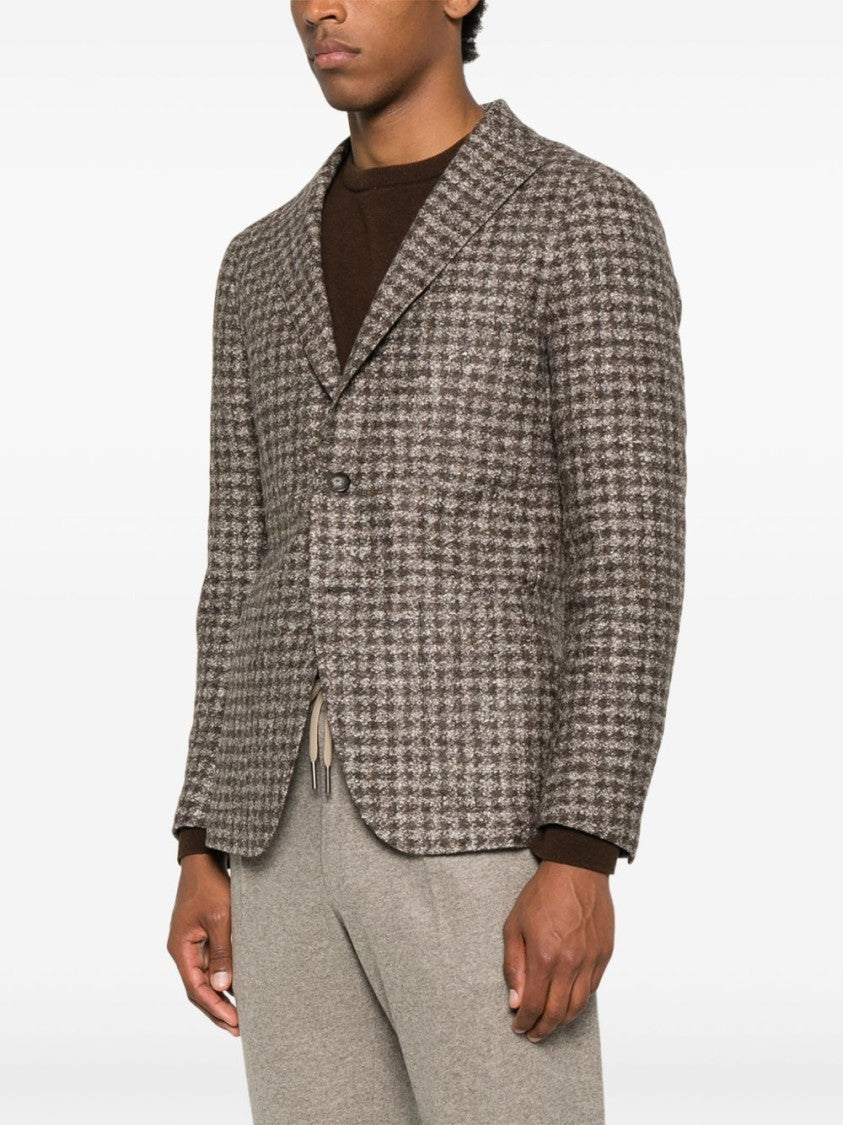 Tagliatore Tailored Brown Jacket With Classic Lapel Collar And Refined Silhouette