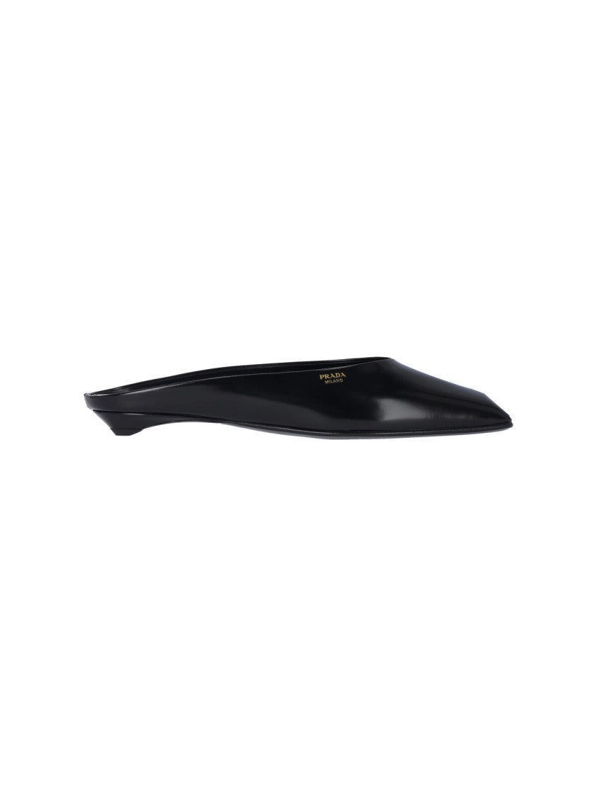 Prada Logo Sabot – Black