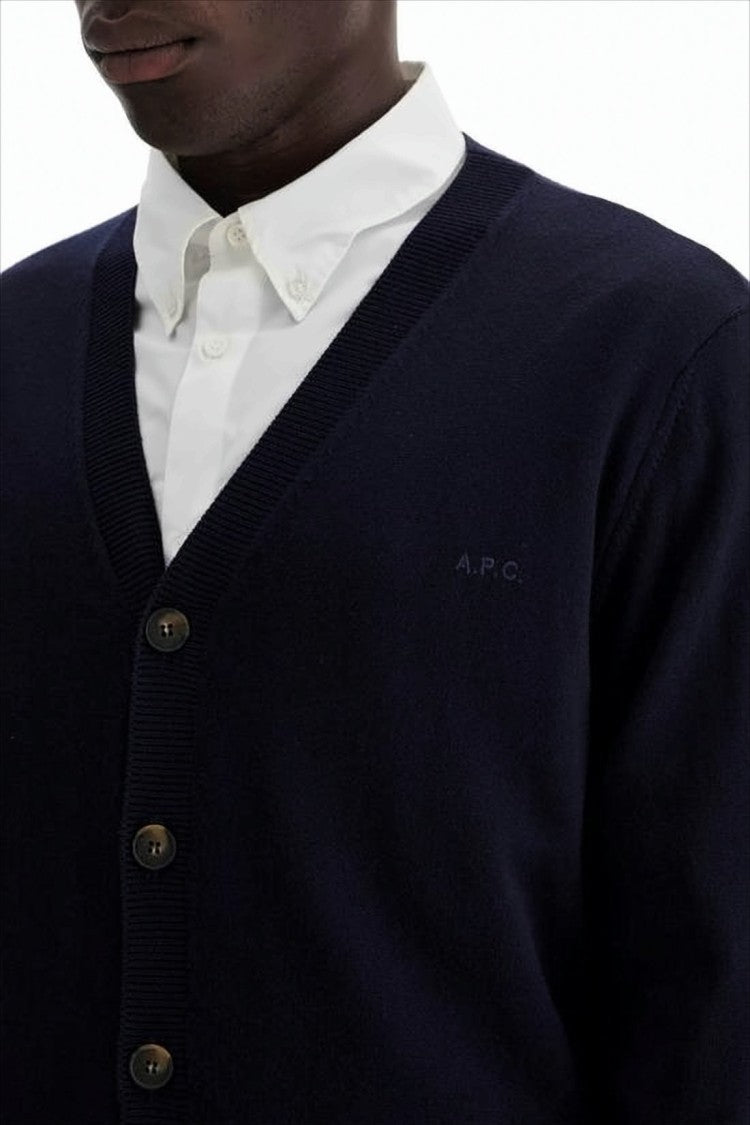 A.P.C. Minimalist V-Neck Cardigan With Button-Down Front