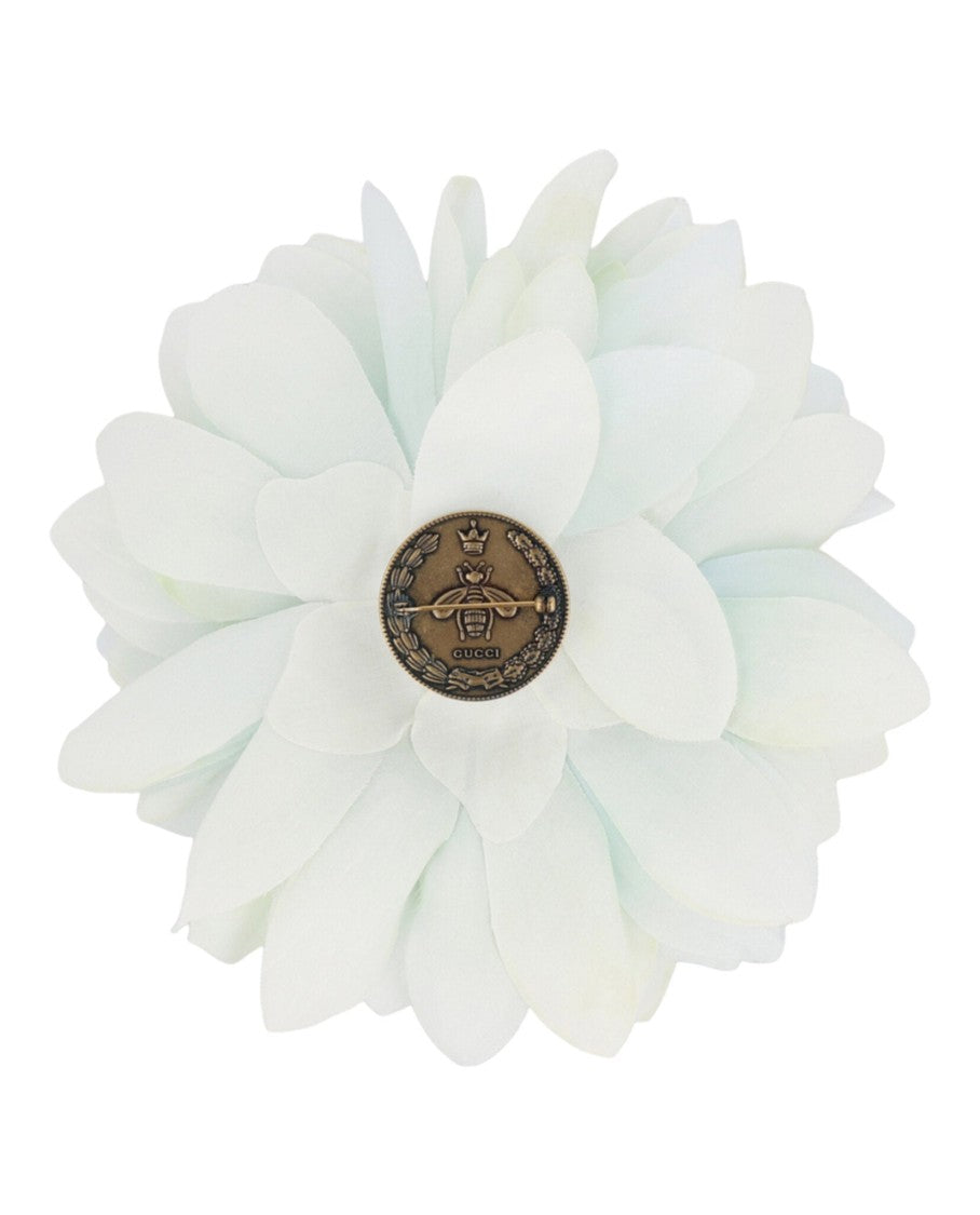 Gucci Layered Flower Silk Brooch With Signature Bee Emblem