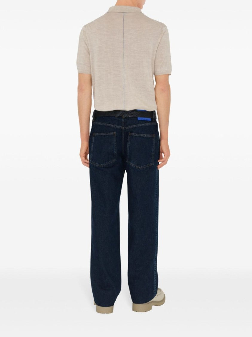 Burberry Classic Straight-Leg Trousers In Deep Blue