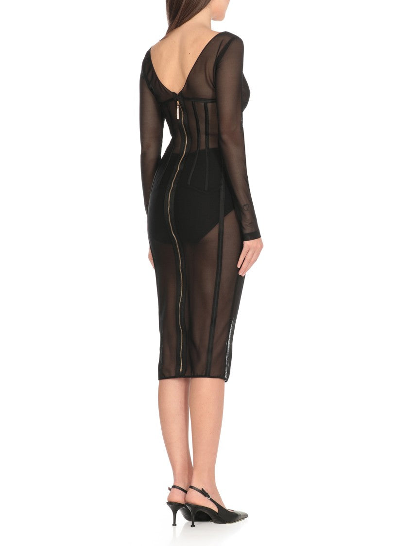 Elisabetta Franchi Tulle Bustier Dress