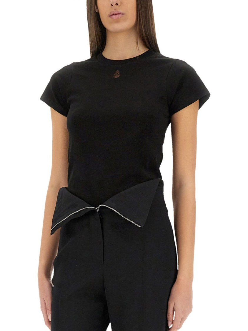 Alexander Mcqueen T-Shirt With "Skull" Embroidery