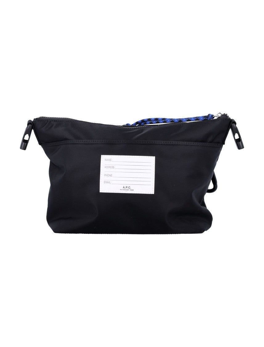 A.P.C. Rectangular Black Fabric Crossbody Bag