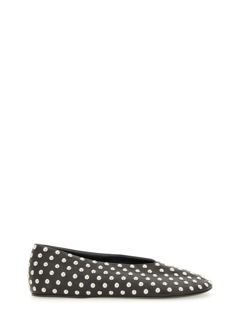 Jil Sander Nappa Ballerina Flats With Metallic Studs
