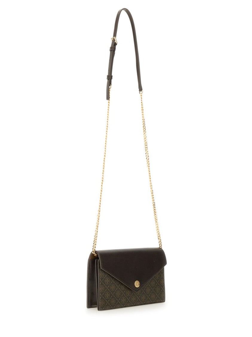 Tory Burch "T Monogram" Wallet With Chain