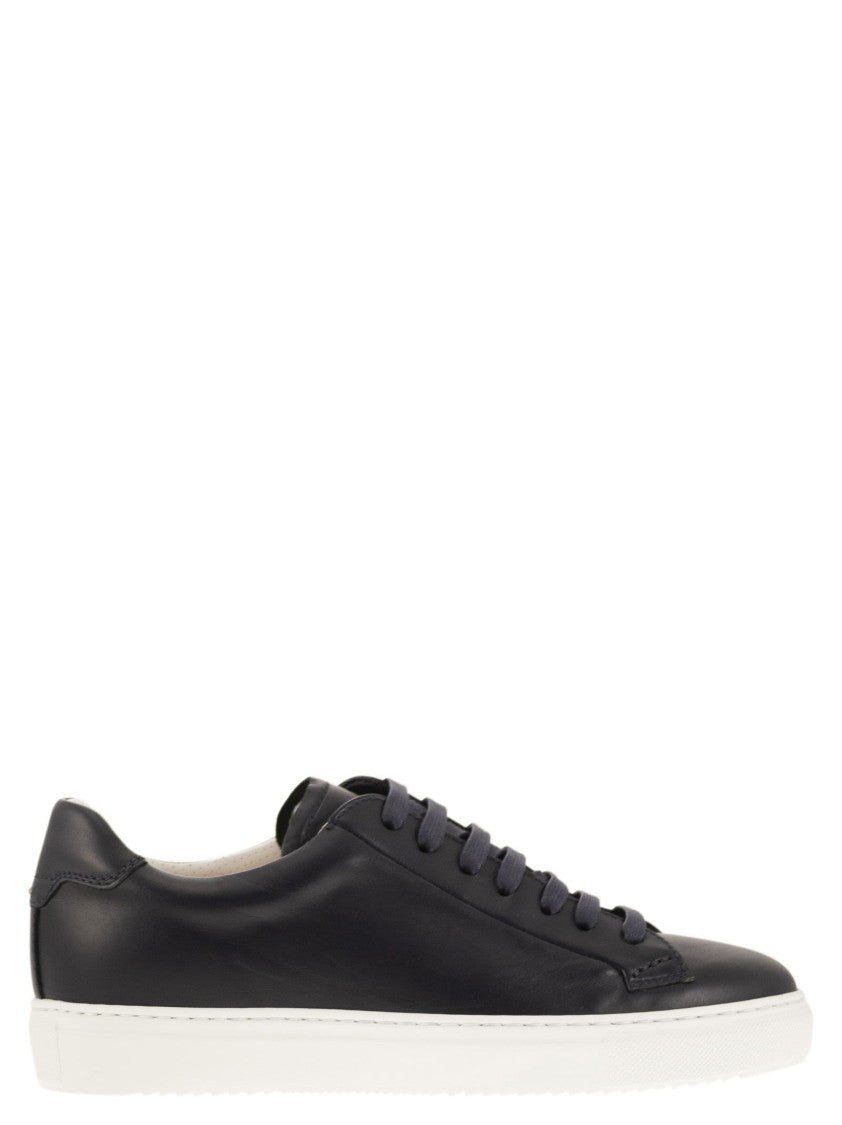 Doucal's Smooth Calfskin Trainers With Memory Foam Insole