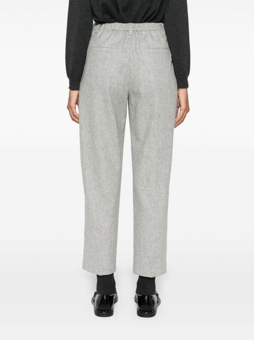 Brunello Cucinelli High-Waisted Tailored Trousers With Pleated Front