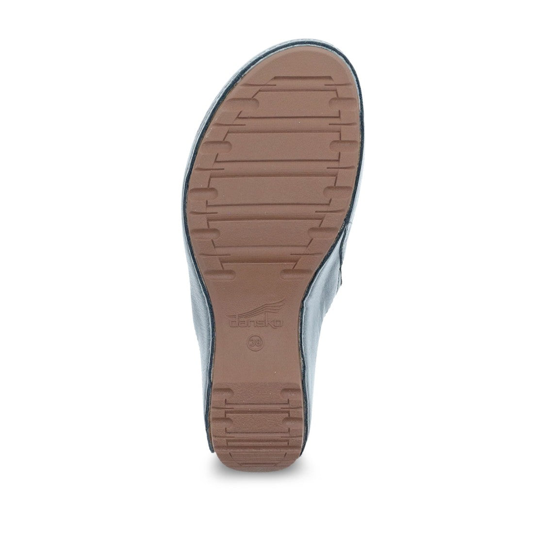 Dansko Denim Leather Sabot With Contrasting Beige Wedge
