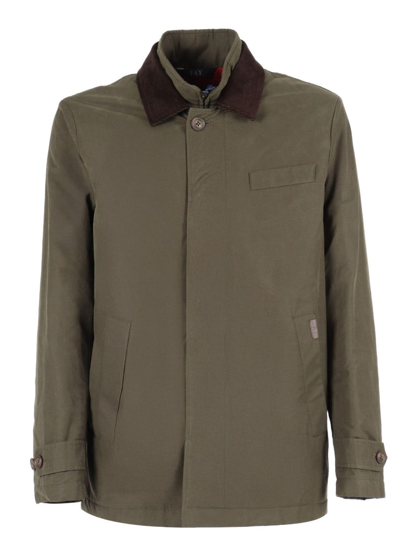 Fay Double-Breasted Cotton-Blend Blazer With Structured Silhouette