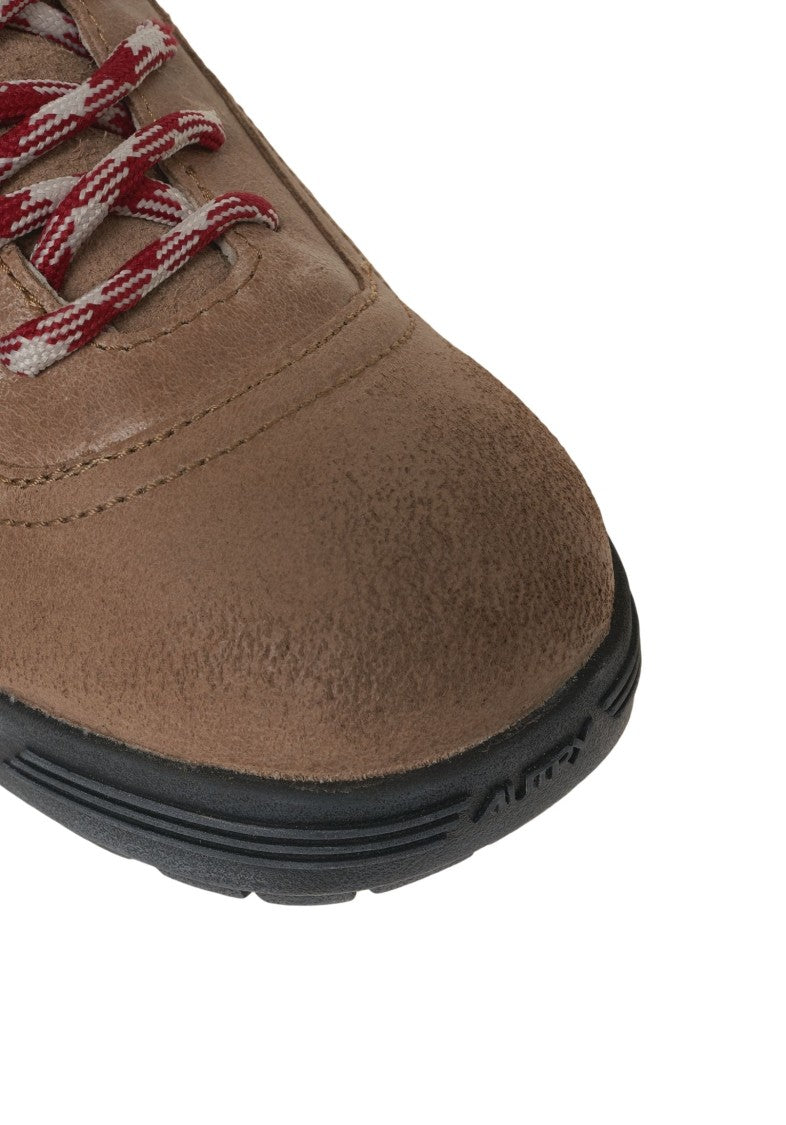 Autry Smooth Leather Ankle Boots With Padded Collar And Textured Finish