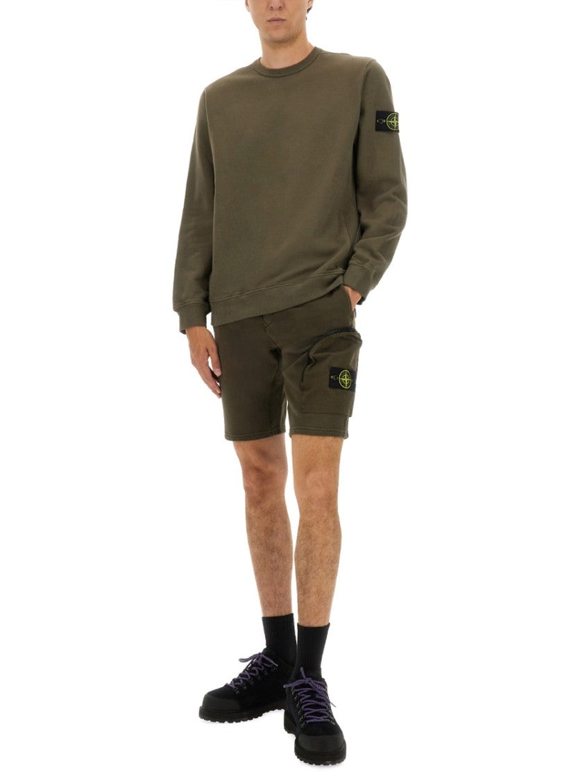 Stone Island Minimalist Organic Cotton Sweatshirt With Logo Patch