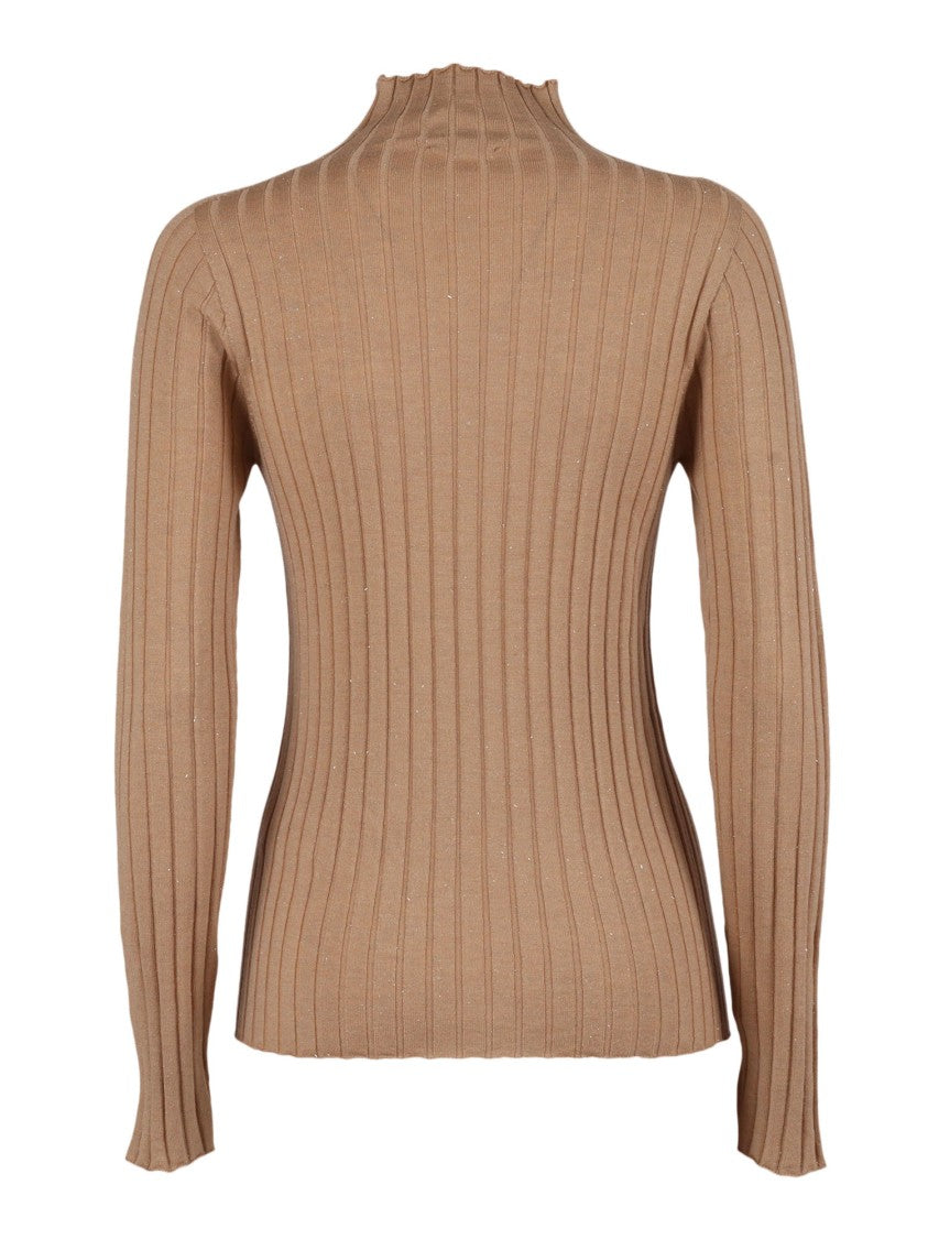 Peserico Ribbed Knit Sweater With Classic Round Neckline
