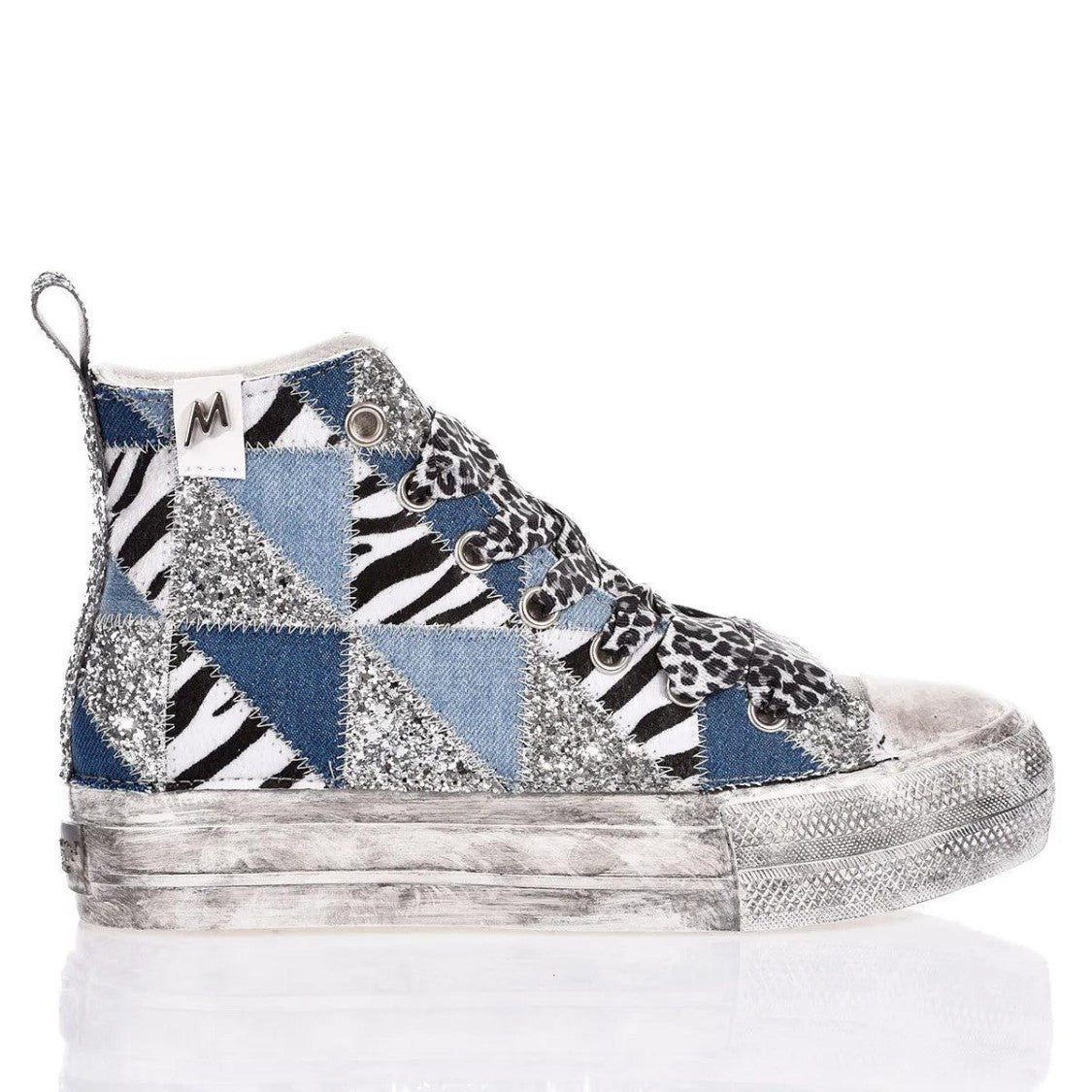 Mimanera Airlines Platform Denim Patch Sneakers